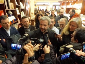 Borghi con i giornalisti (foto Mirco Mugnai)