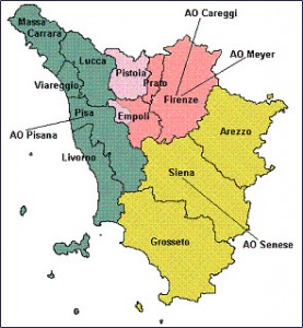 Le tre aree vaste della Toscana