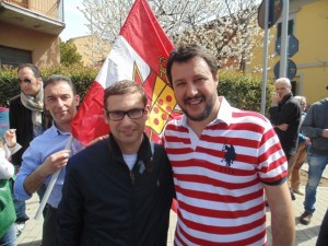 Francesco Giusti con Matteo Salvini