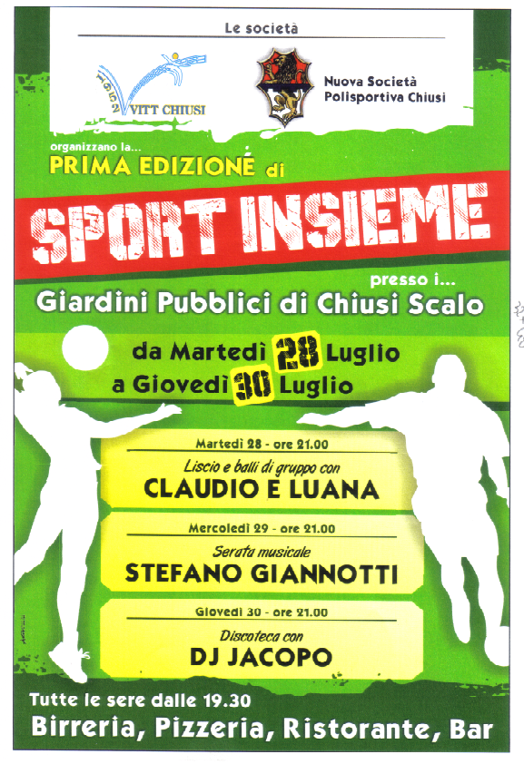 A Chiusi è tempo di “Sportinsieme”