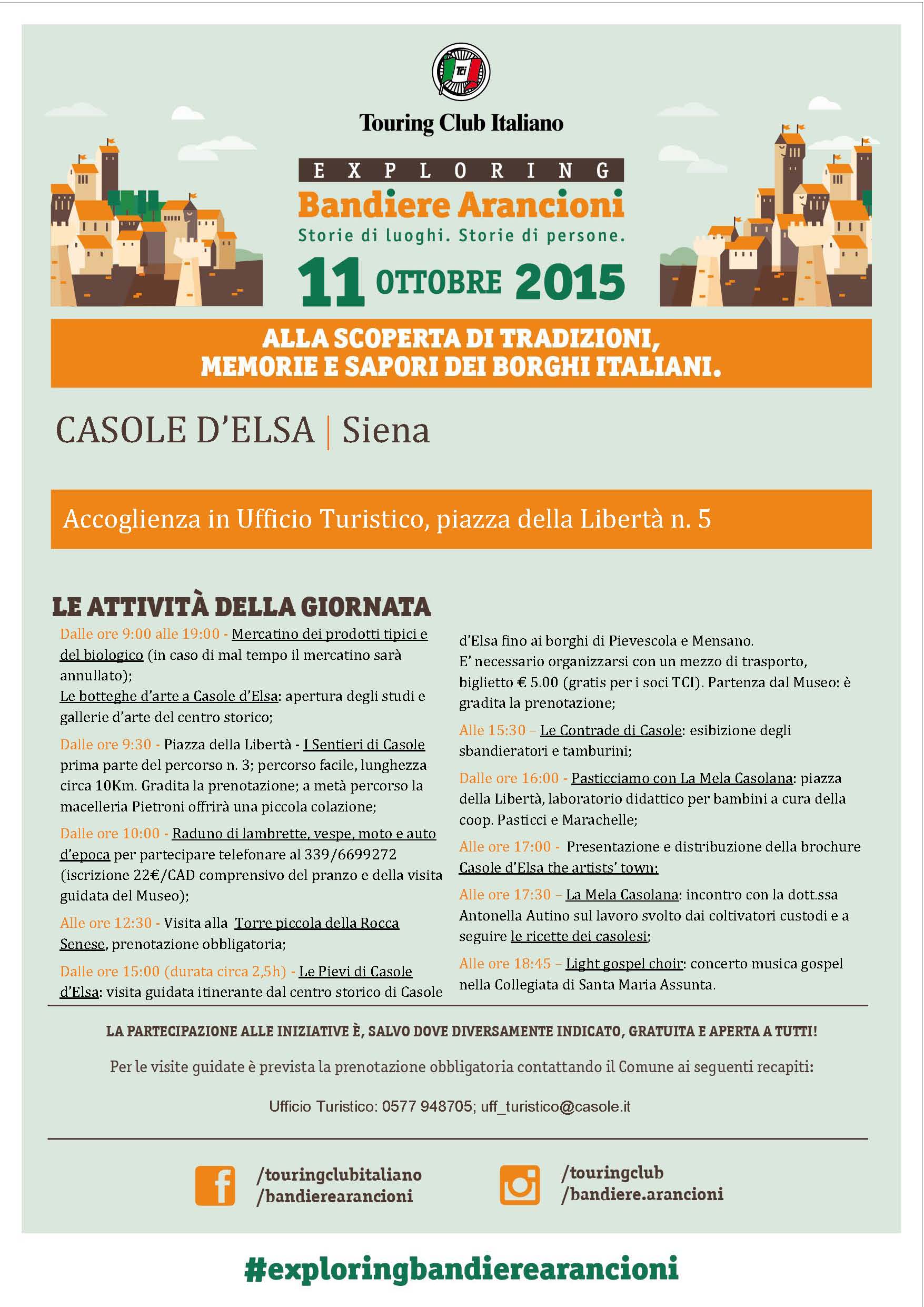 A Casole l’annuale festa per Bandiere Arancioni del Touring Club