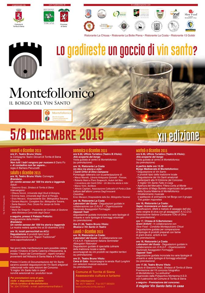 A Montefollonico torna “Un goccio di vinsanto”