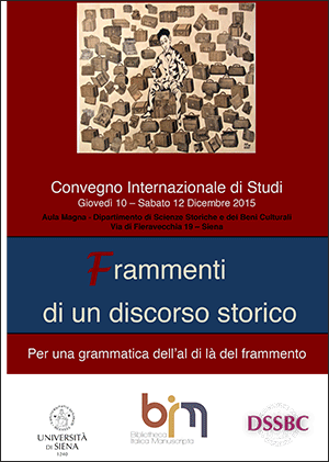 Unisi: convegno di studi “Frammenti di un discorso storico”