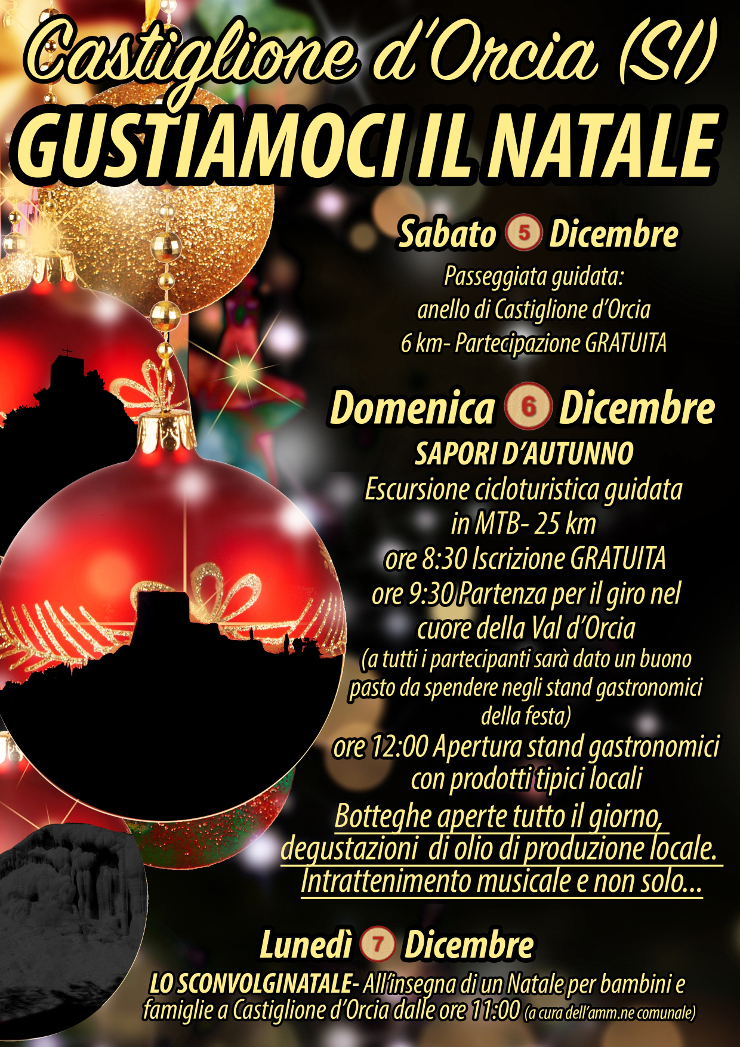 A Castiglion d’Orcia tre giorni di “Gustiamoci il Natale”