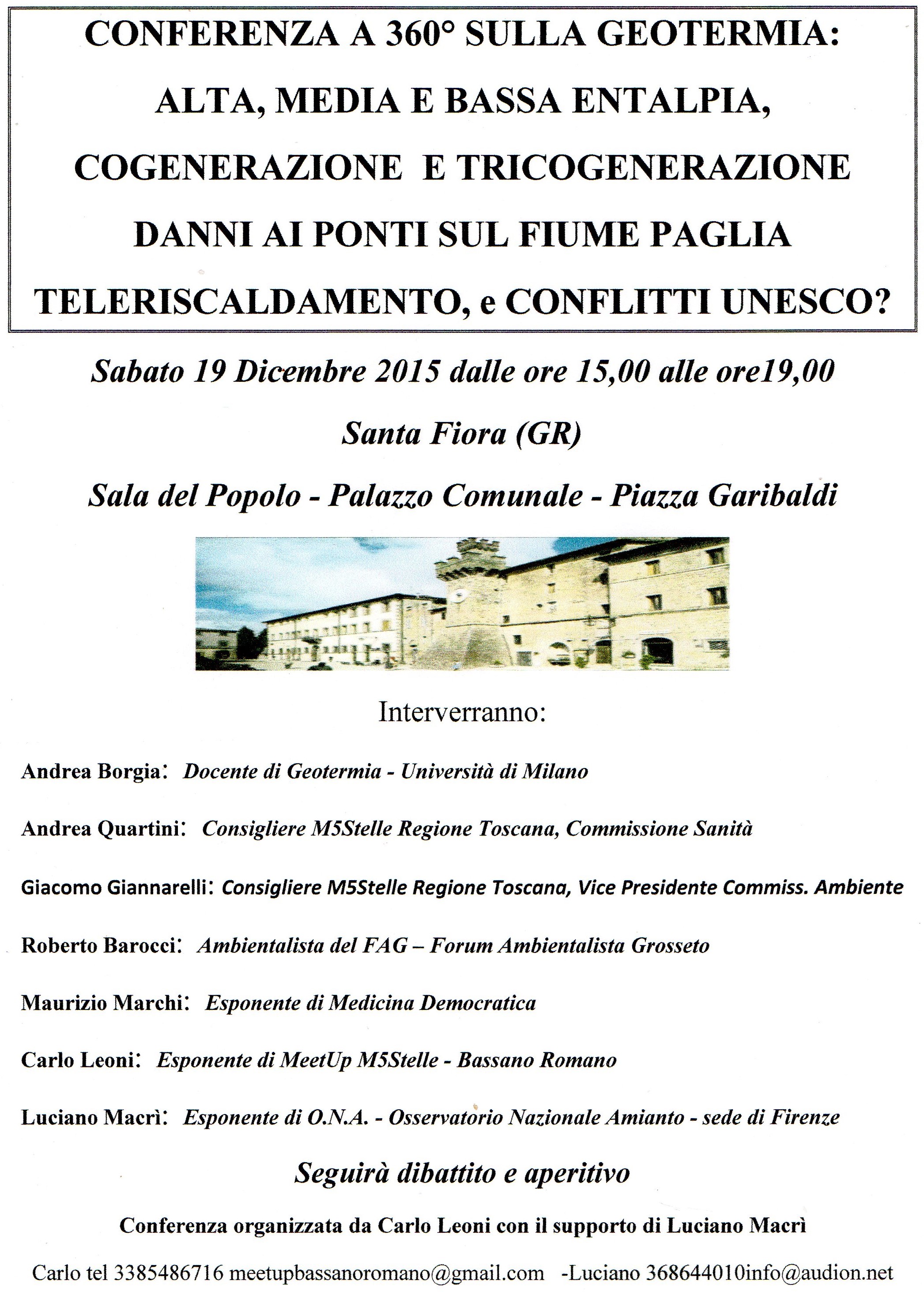 Geotermia a 360°: un convegno a Santa Fiora