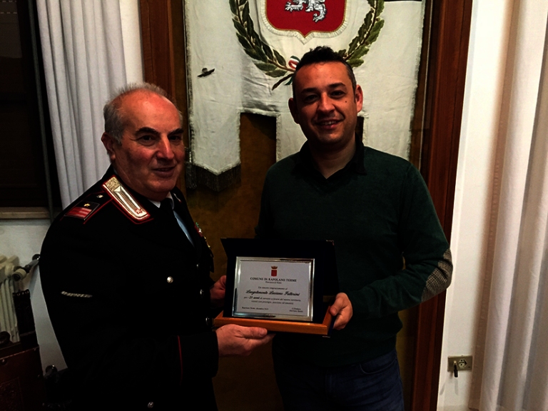 25 anni di servizio a Rapolano: premiato il comandante della Stazione dei Carabinieri