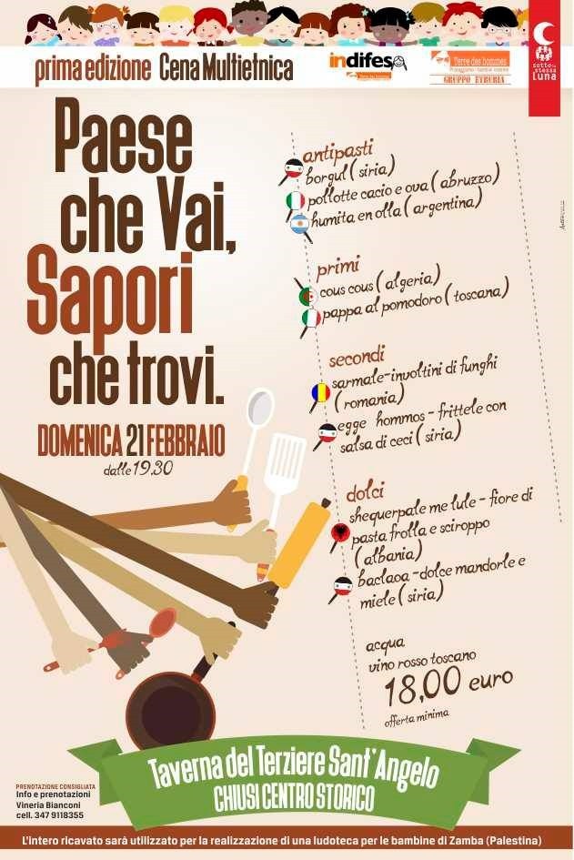 Chiusi: cena multietnica al Terziere Sant’Angelo