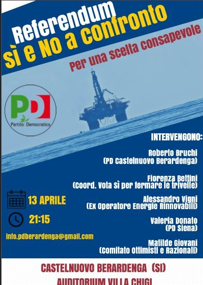 Castelnuovo Berardenga: a confronto sul Referendum del 17 aprile