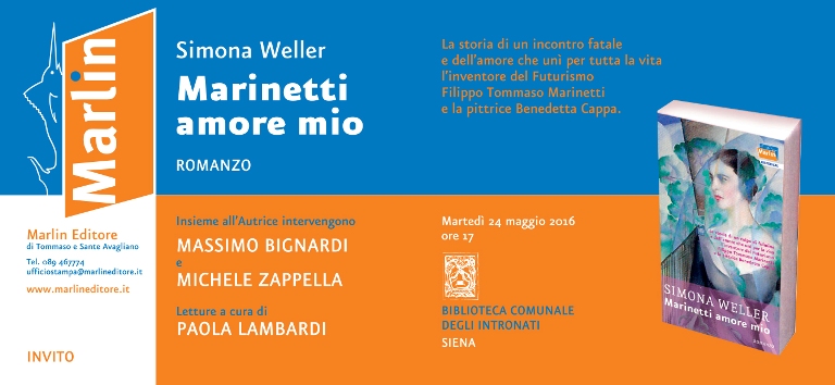 “Marinetti amore mio”: il volume di Simona Weller agli Intronati