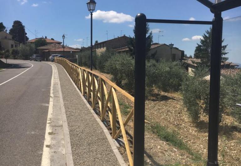 Castellina in Chianti: terminati i primi lavori per la sicurezza pedonale a Fonterutoli