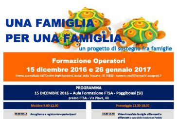 “Una famiglia per una famiglia”, inizia la formazione per gli operatori