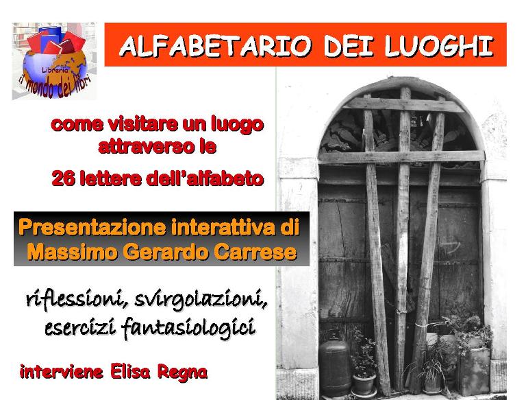 “Alfabetario dei luoghi”, presentazione al Mondo dei Libri