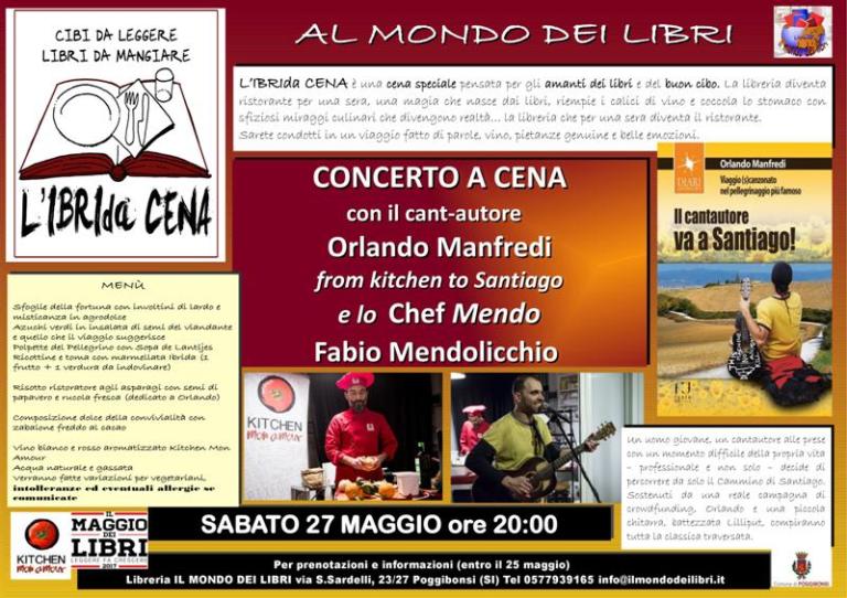 Cena e concerto in libreria, arriva a Poggibonsi “L’IBRIda cena”