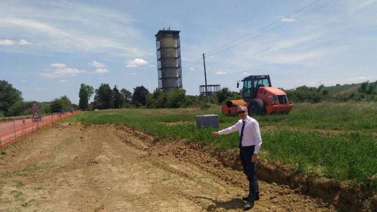 Valentini al cantiere della nuova pista ciclo-pedonale