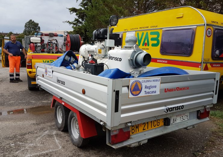La Vab tra i soccorritori in azione a Livorno