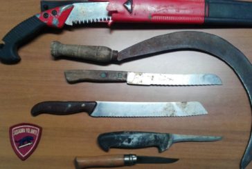 Sorpreso dalla Polizia con coltelli e droga: denunciato 51enne