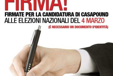 CasaPound: raccolte oltre 120 firme per le politiche
