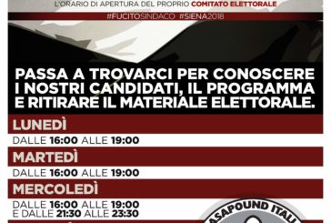 Casapound: nuovi orari per il Comitato elettorale