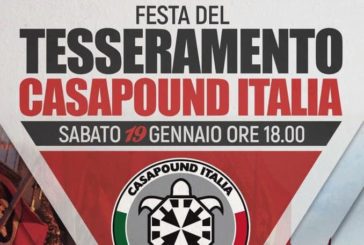 CasaPound Siena: “Sabato 19 gennaio ‘Festa del Tesseramento’”