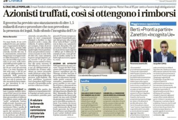“Rimborsi ai risparmiatori: la misteriosa lettera tra Bruxelles e Mef”