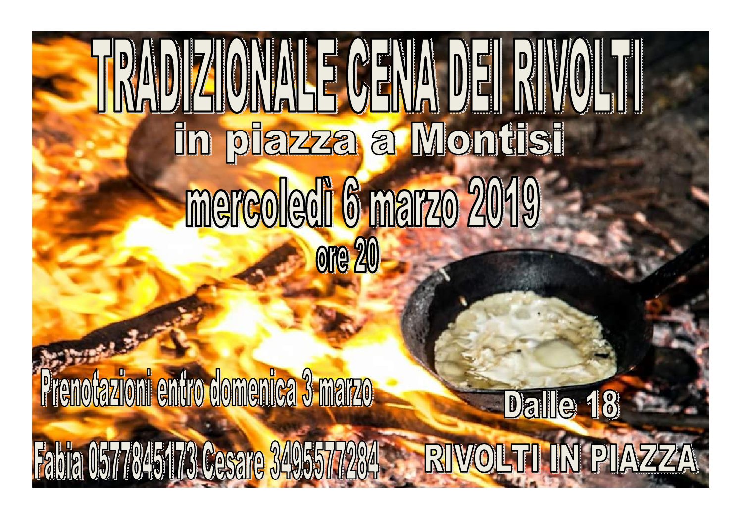 6 marzo: cena dei Rivolti a Montisi