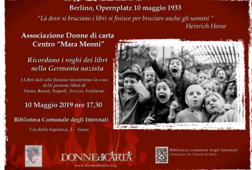 Le donne senesi ricordano i libri dati alle fiamme nella Germania nazista