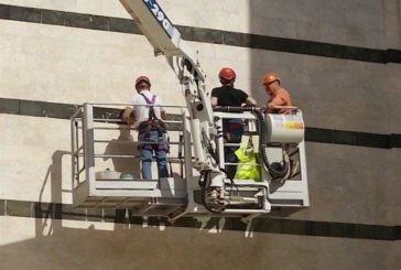 Sopralluogo al Duomo dopo la caduta dei frammenti di marmo