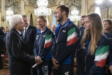 GLI AZZURRI DEL NUOTO DA MATTARELLA, PELLEGRINI "PROTEGGA LO SPORT"