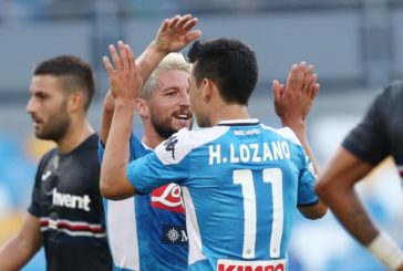 DOPPIETTA DI MERTENS RILANCIA IL NAPOLI, LA SAMPDORIA RESTA A ZERO