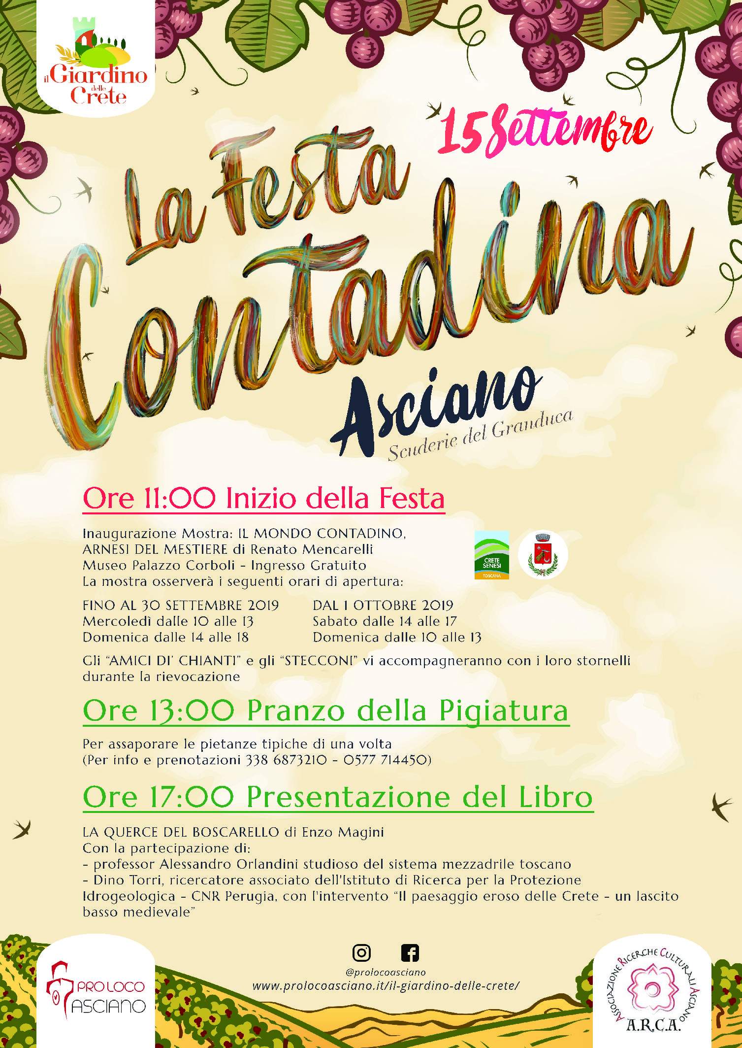 Ad Asciano il 15 settembre torna la Festa contadina