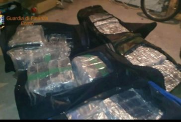 Sequestrati oltre 200 kg di droga nel Comasco, arrestato un 45enne
