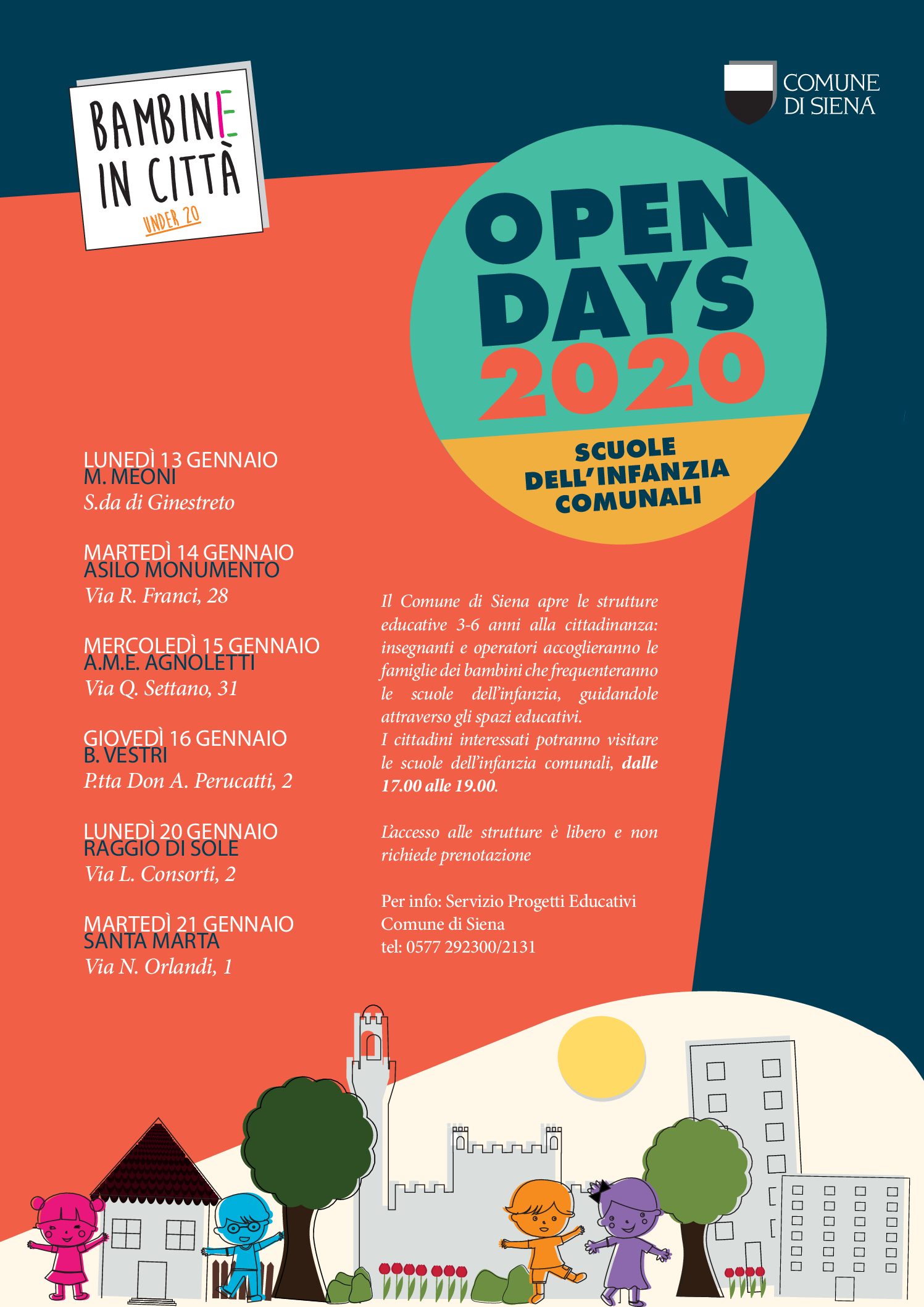 Scuole dell’infanzia comunali: arrivano gli open days