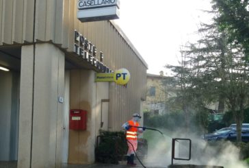 Monteriggioni: in corso la sanificazione di luoghi pubblici, strade e arredi urbani