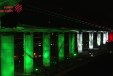 La magia tricolore per il nuovo ponte di Genova