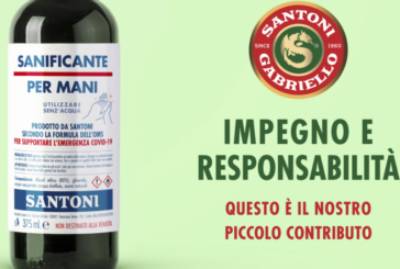 Covid-19: Santoni dona 2800 bottiglie di sanificante per mani