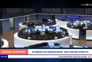 EUROPA IN NEGATIVO NONOSTANTE LE CONFERME POSITIVE DEI DATI MACRO