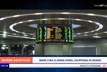 BENE CINA E HONG KONG, GIAPPONE IN ROSSO IN SCIA A WALL STREET