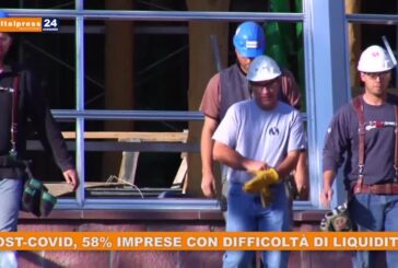 Post-Covid, 58% imprese con difficoltà di liquidità