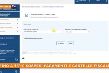 Fino a 15/10 sospesi pagamenti e cartelle fiscali