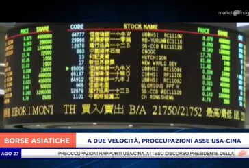 ASIA A DUE VELOCITÀ SU PREOCCUPAZIONE RAPPORTI TRA USA E CINA