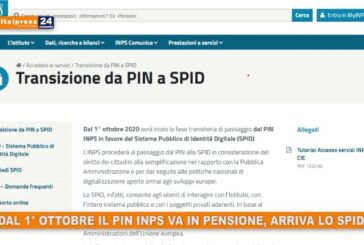 Dal 1° ottobre il pin Inps va in pensione, arriva lo Spid