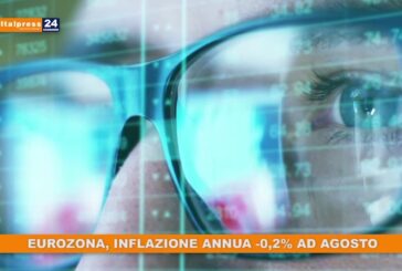 Eurozona, inflazione annua -0,2% ad agosto