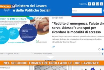 Nel secondo trimestre crollano le ore lavorate