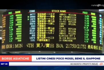 LISTINI CINESI POCO MOSSI, BENE IL GIAPPONE