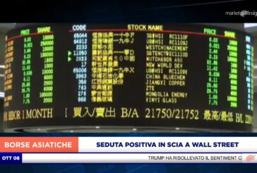 ASIA PREVALENTEMENTE POSITIVA IN SCIA A WALL STREET