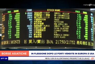 MERCATI ASIATICI IN FLESSIONE DOPO LE FORTI VENDITE IN EUROPA E USA