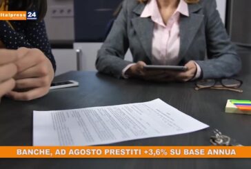 Banche, ad agosto prestiti +3,6% su base annua