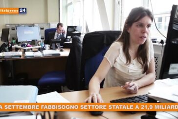 A settembre fabbisogno settore statale a 21,9 miliardi