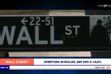 APERTURA IN RIALZO A WALL STREET, S&P 500 A +0,6%