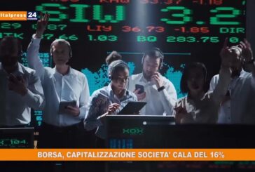 Borsa, capitalizzazione società cala del 16%